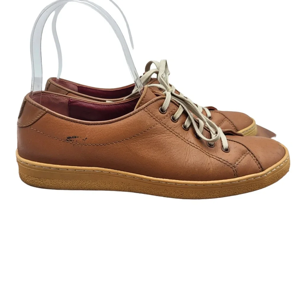 Salvatore Ferragamo Shoes Womens 6 B Brown Leather Sneakers Flats Italy